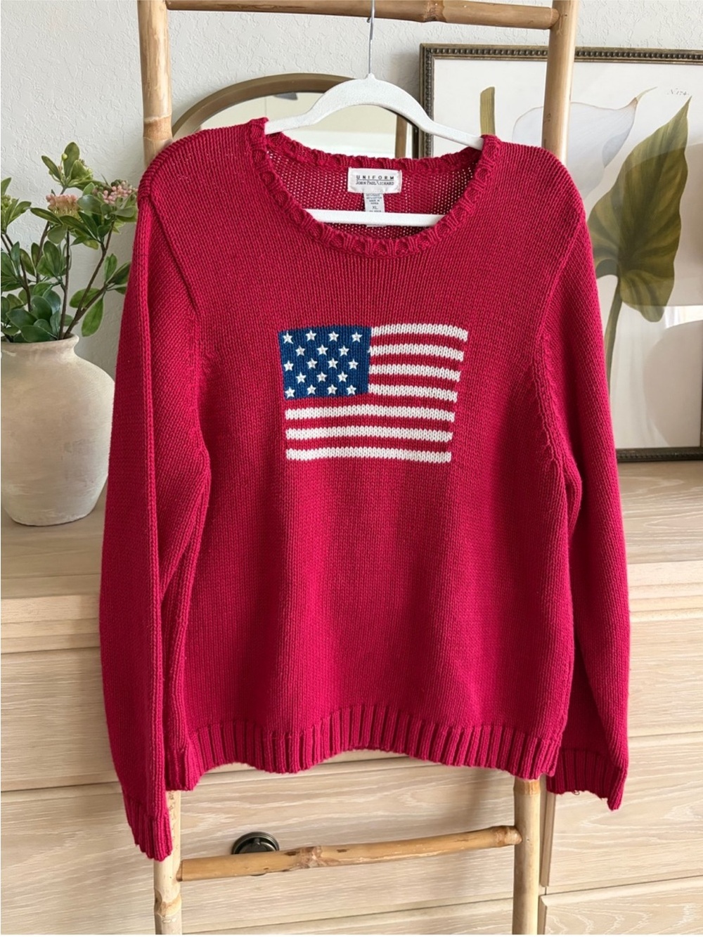 Red American Flag Sweater